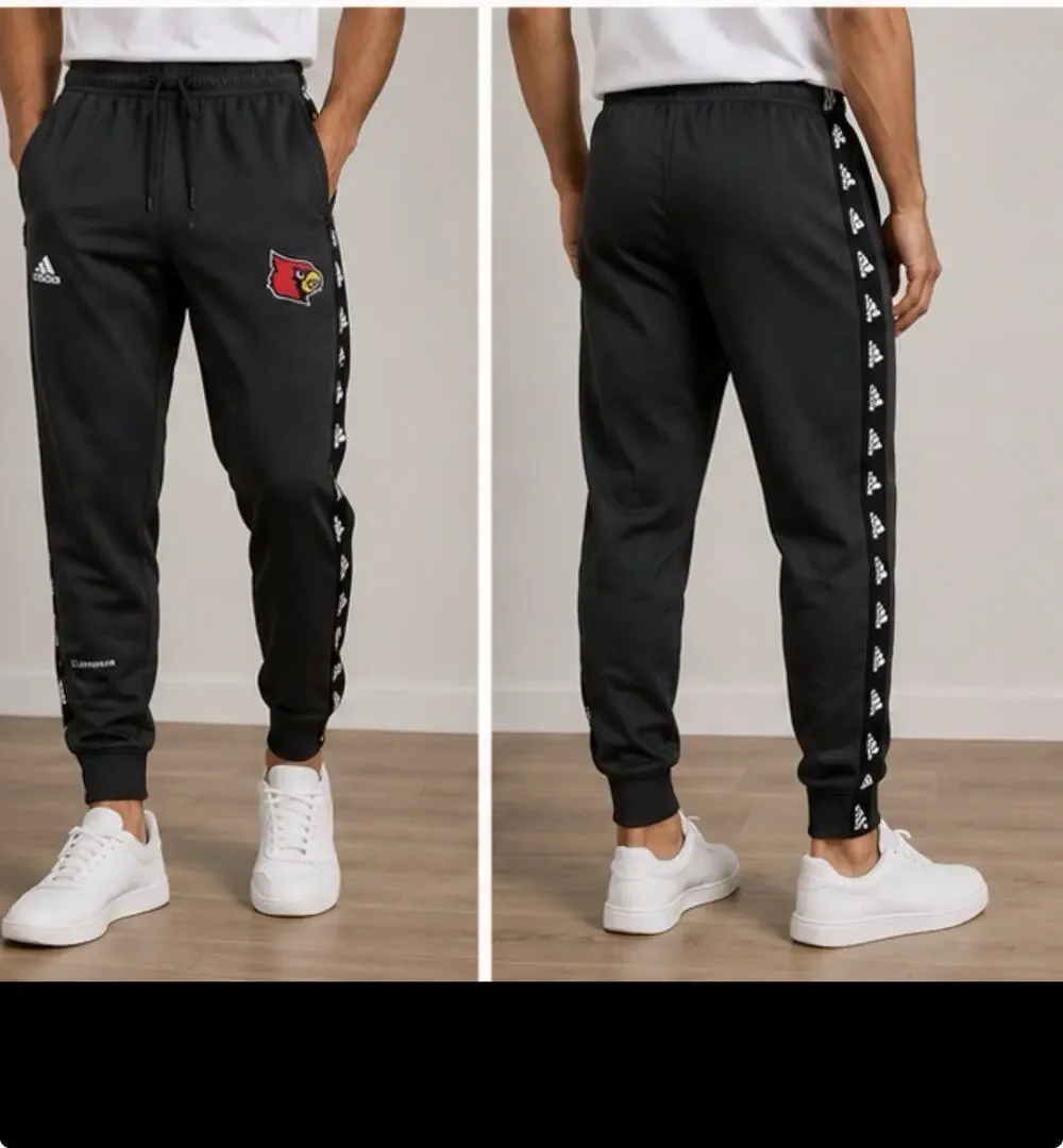 Adidas ClimaWarm Louisville Cardinals Jogger Pants Men’s M Black Athletic